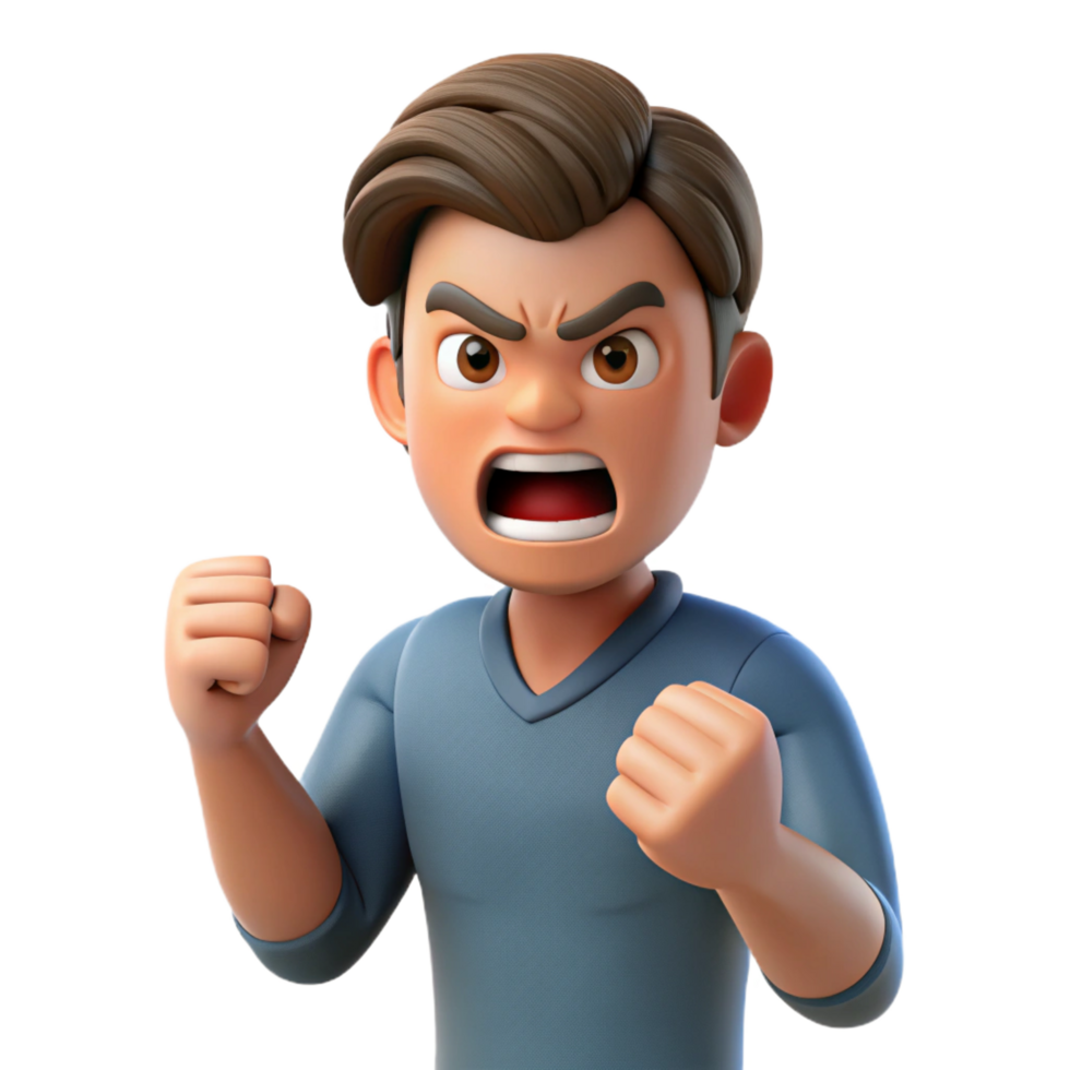 pristine nordic Angry man, clenched fist, gritted teeth, NO BACKGROUND with Transparent Background. museum quality png