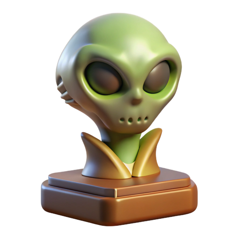 sumptuous rare Alien trophy, bone structure, intricate carvings, unusual shape, mounted on plaque NO BACKGROUND with Transparent Background. png