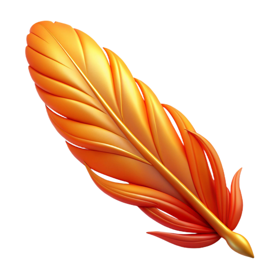 striking coastal Phoenix feather, regeneration symbol, mythical item, NO BACKGROUND with Transparent Background. ultra HD png