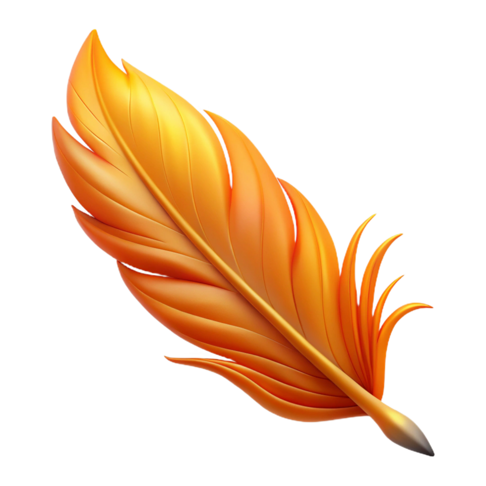 stunning unparalleled Phoenix feather, regeneration symbol, mythical item, NO BACKGROUND with Transparent Background. png