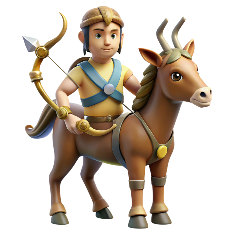 notable minimalist Centaur bow and arrow, hunting tools, mythical weapon, NO BACKGROUND with Transparent Background. authentic png
