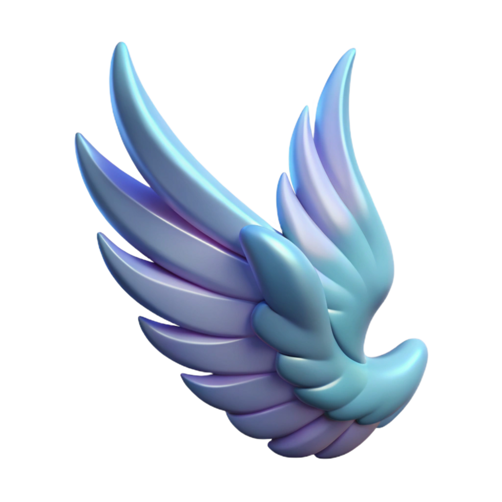 wonderful tranquil geometric Pegasus wing, flight symbol, mythical item, NO BACKGROUND with Transparent Background. original png