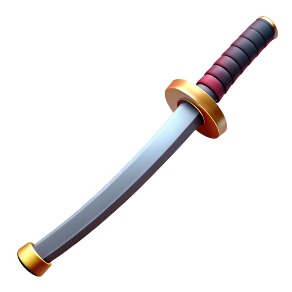 majestic sought-after Samurai sword, katana, Japanese, NO BACKGROUND with Transparent Background. png