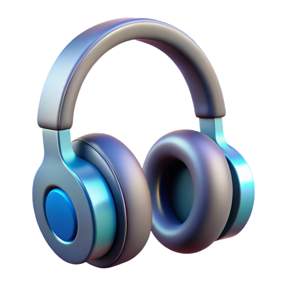 unparalleled impressionist Futuristic headphones, sleek design, noise-canceling, advanced audio. NO BACKGROUND with Transparent Background. luxury png