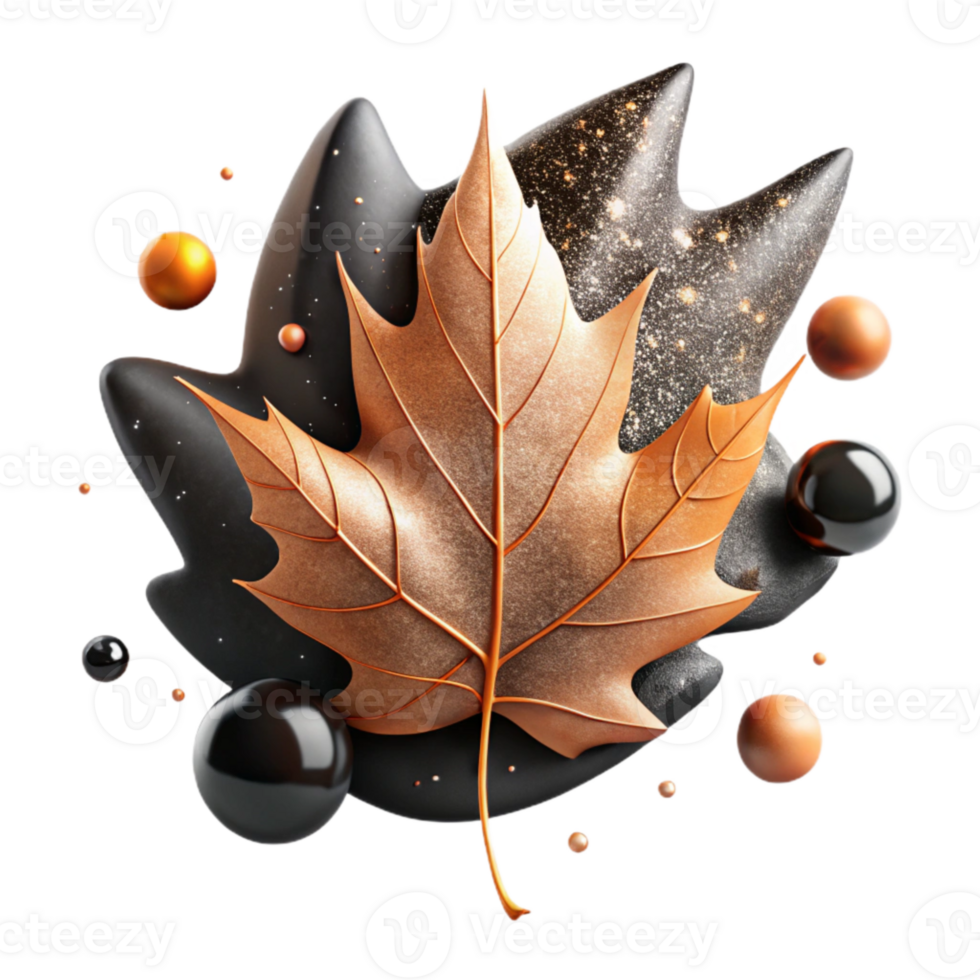 extraordinary rustic Autumn Leaf Silhouette Black Transparent Background original png