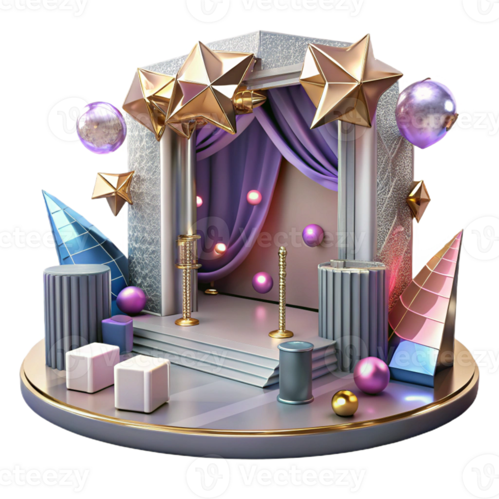 magnificent classic Backstage Area Transparent Background with Dim Lighting detailed png