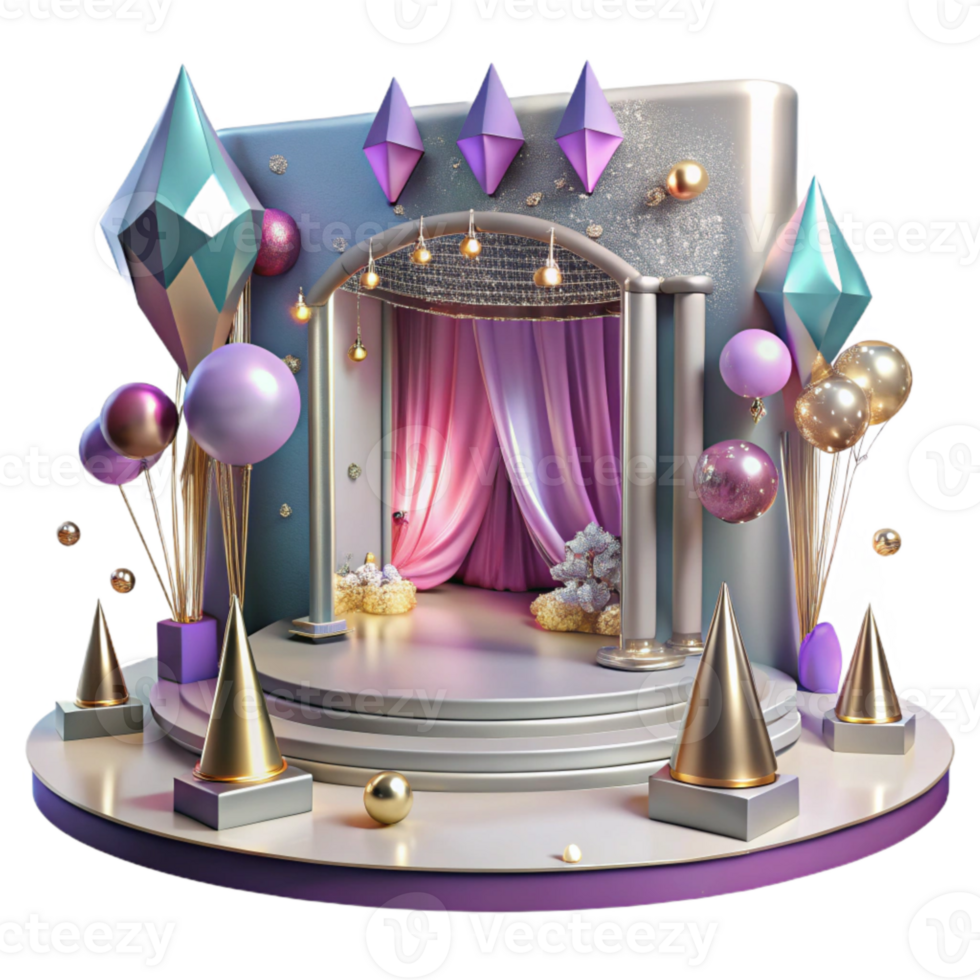 dramatic creative Backstage Area Transparent Background with Dim Lighting detailed png