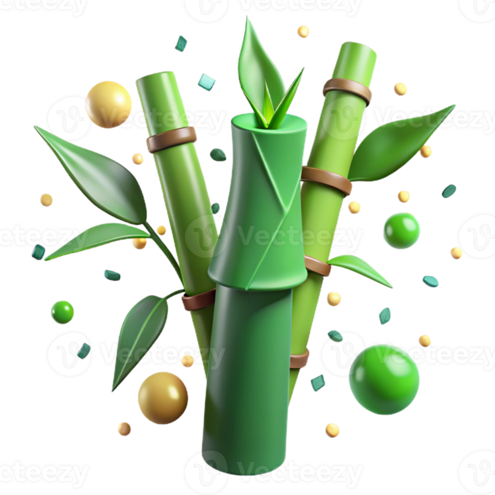wonderful creative Bamboo Stalk Green Texture Cutout original png