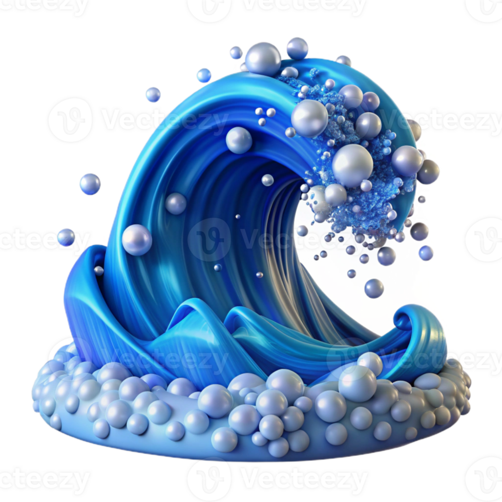 magnificent abstract Blue Ocean Wave Cresting Isolated high resolution png