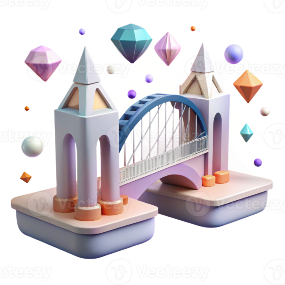 serene traditional Bridge Transparent Background with Arch Detail authentic png