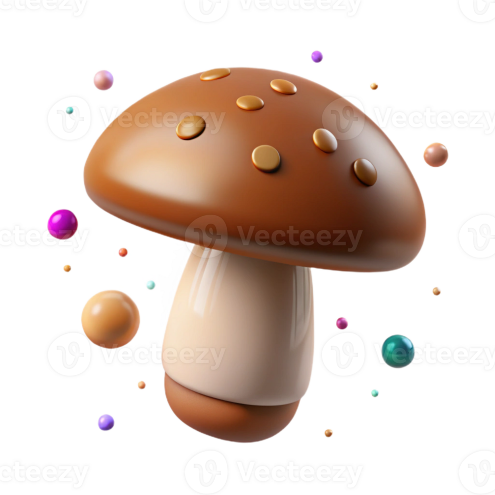 impressive rustic Brown Mushroom Cap Isolated Element genuine png