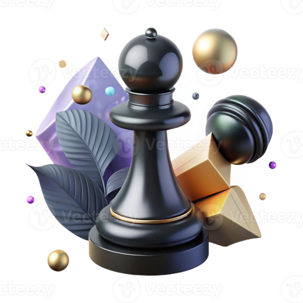 wonderful creative Chess Piece Pawn Cutout with Black Color png