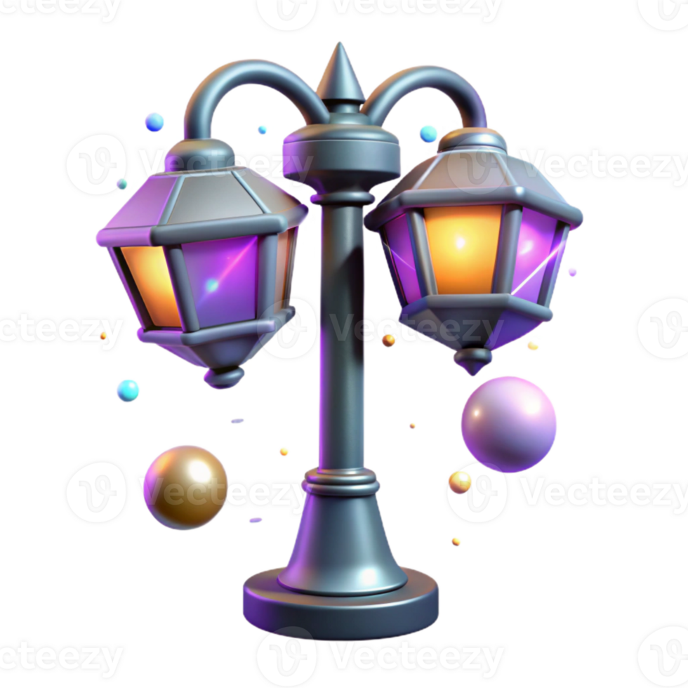 beautiful abstract City Street Light with Ornate Design Isolated original png