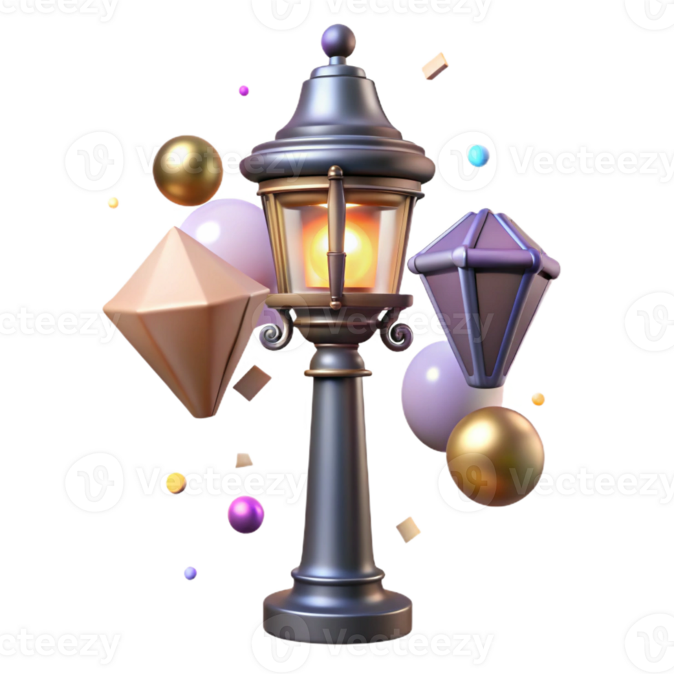 magnificent contemporary City Street Light with Ornate Design Isolated png
