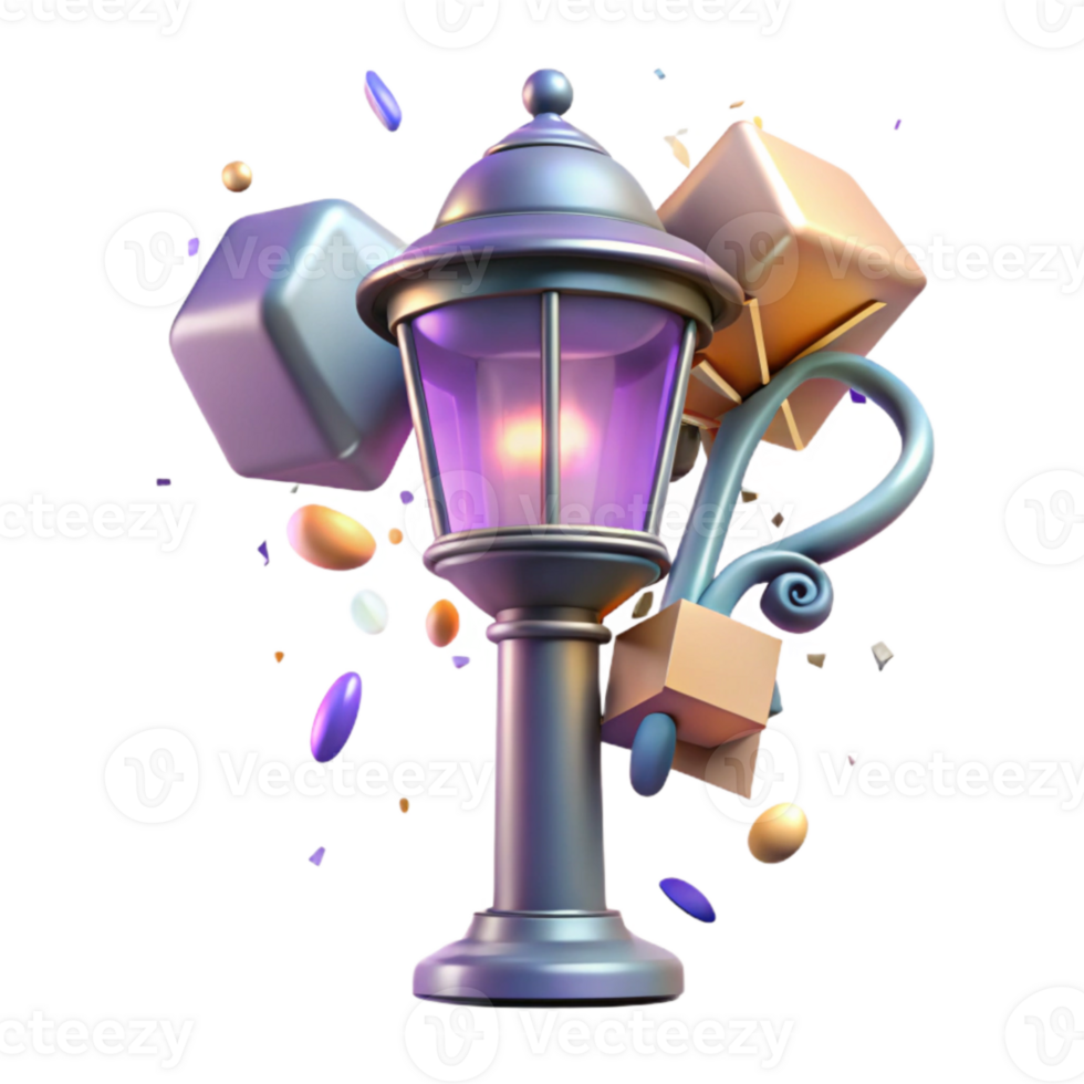 dramatic artistic City Street Light with Ornate Design Isolated genuine png