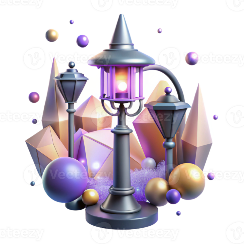 magnificent traditional City Street Light with Ornate Design Isolated png