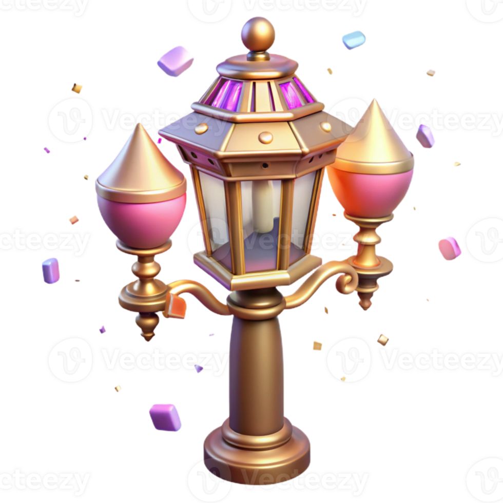 wonderful modern City Street Light with Ornate Design Isolated high resolution png