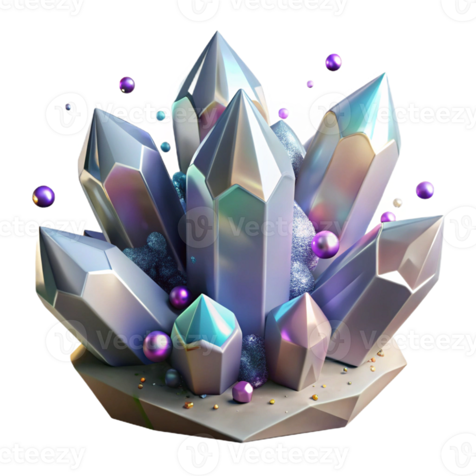 beautiful minimalist Closeup Healing Crystal Cluster Formation Isolated authentic png
