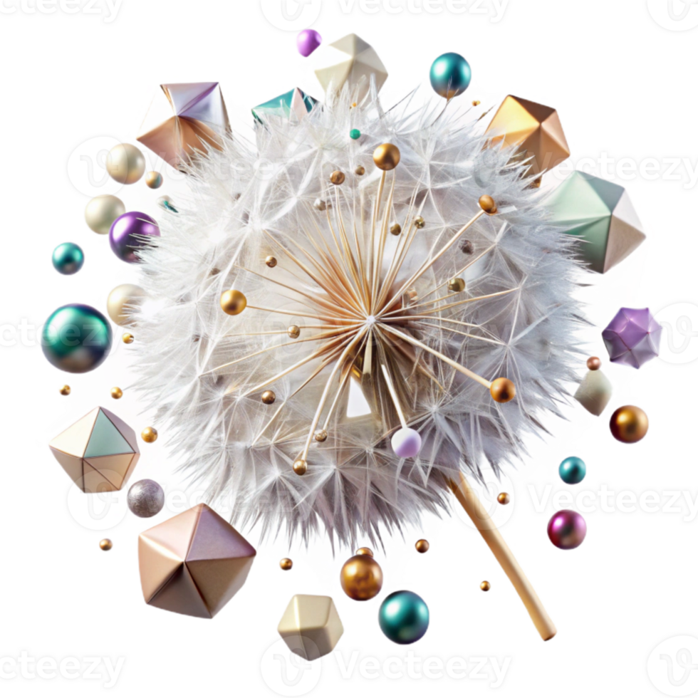 impressive rustic Close Up of Dandelion Seed Head Cutout Transparent Background high resolution png