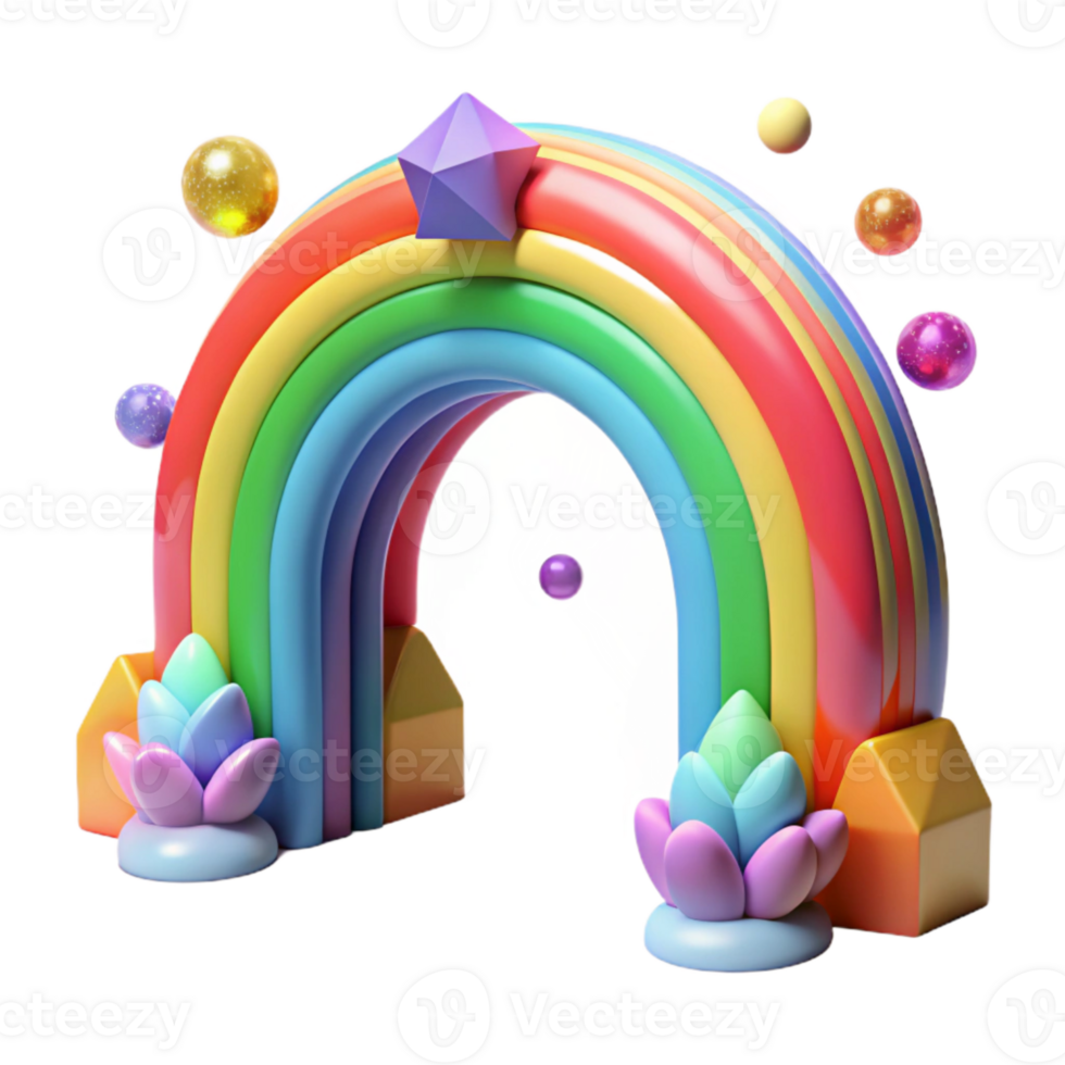 dramatic creative Colorful Rainbow Arch After Rain Transparent Background detailed png