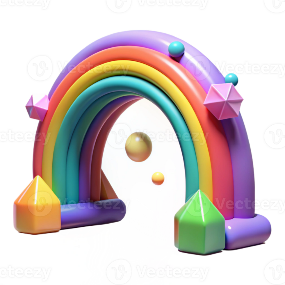 serene creative Colorful Rainbow Arch Transparent Background Isolated Element exclusive png