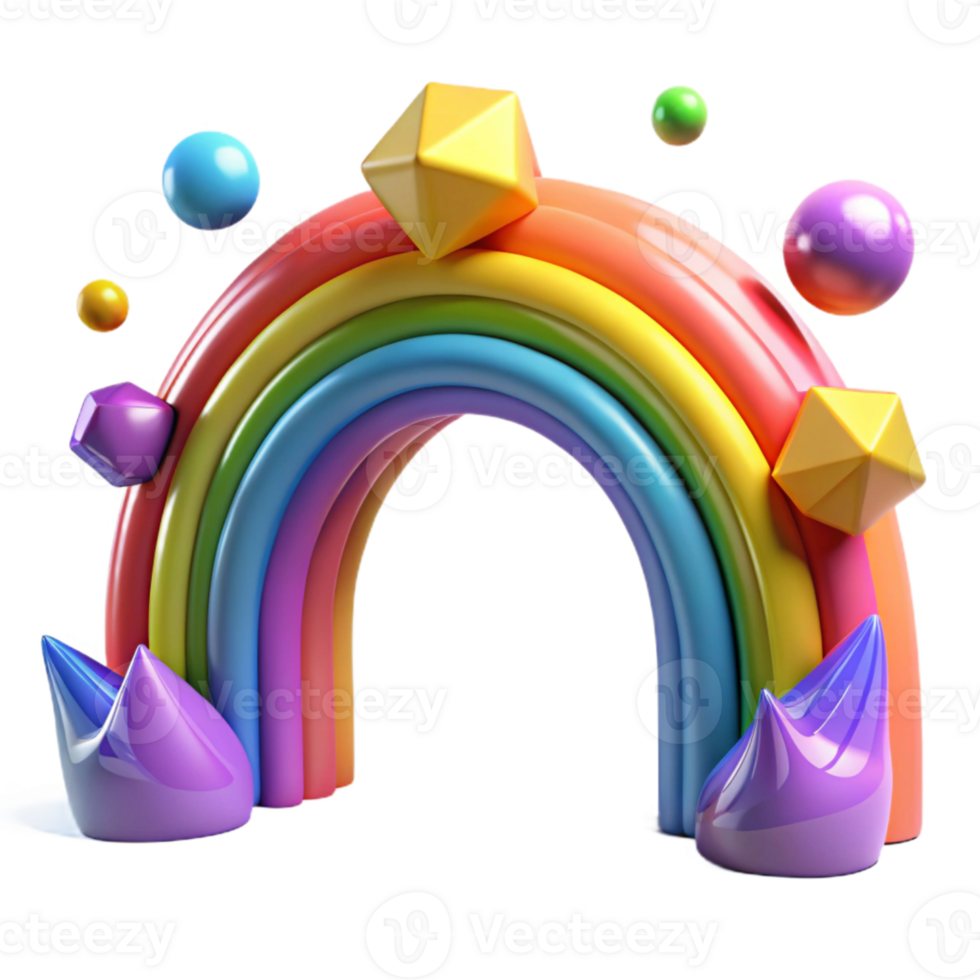 impressive classic Colorful Rainbow Arch Transparent Background Isolated Element high quality png