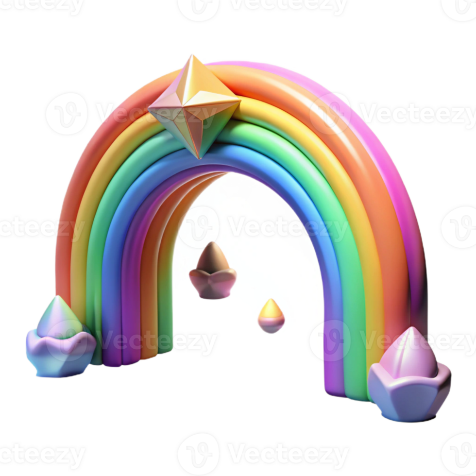 elegant classic Colorful Rainbow Arch Transparent Background Isolated Element premium png