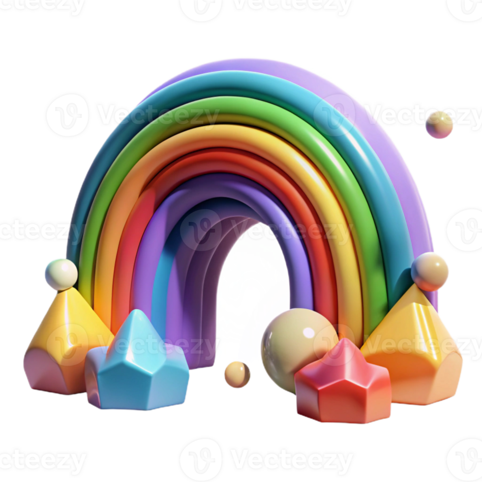 impressive rustic Colorful Rainbow Cutout with Arched Shape original png