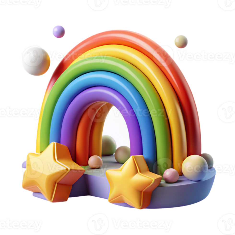 beautiful vintage Colorful Rainbow Cutout with Arched Shape professional png