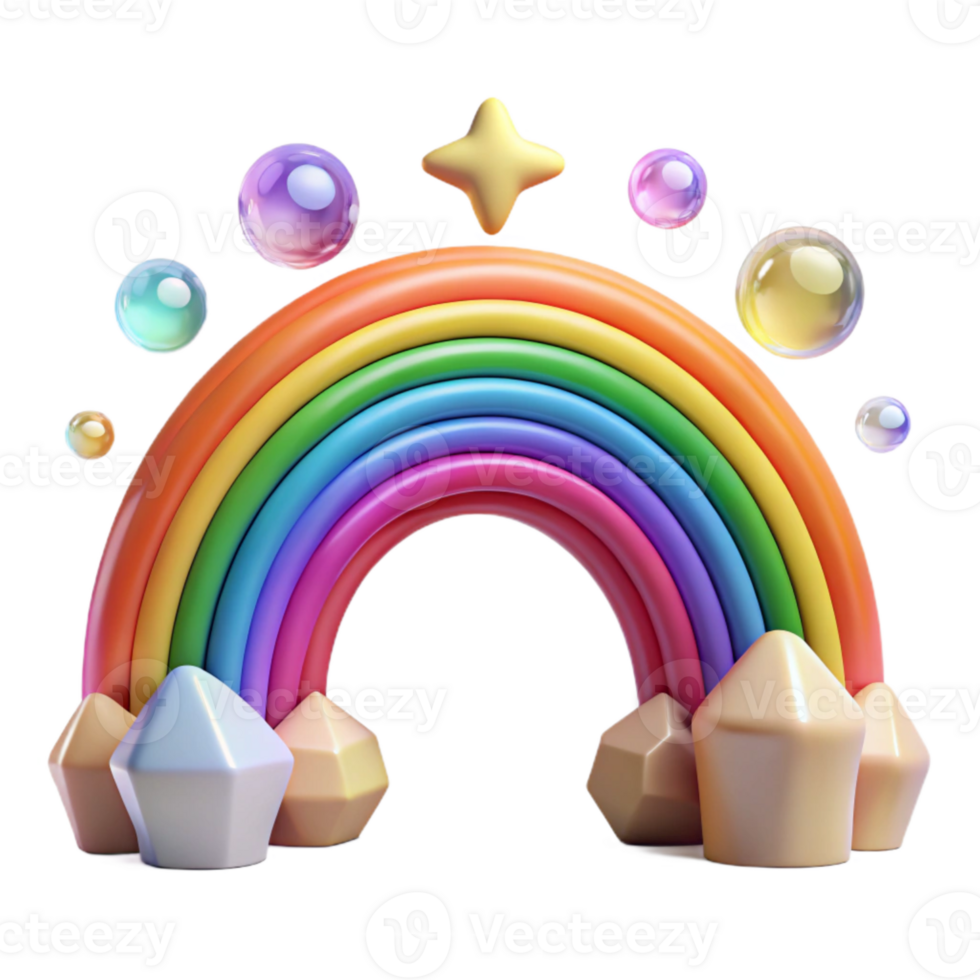 elegant artistic Colorful Rainbow Arc in Sky Isolated Transparent Background detailed png