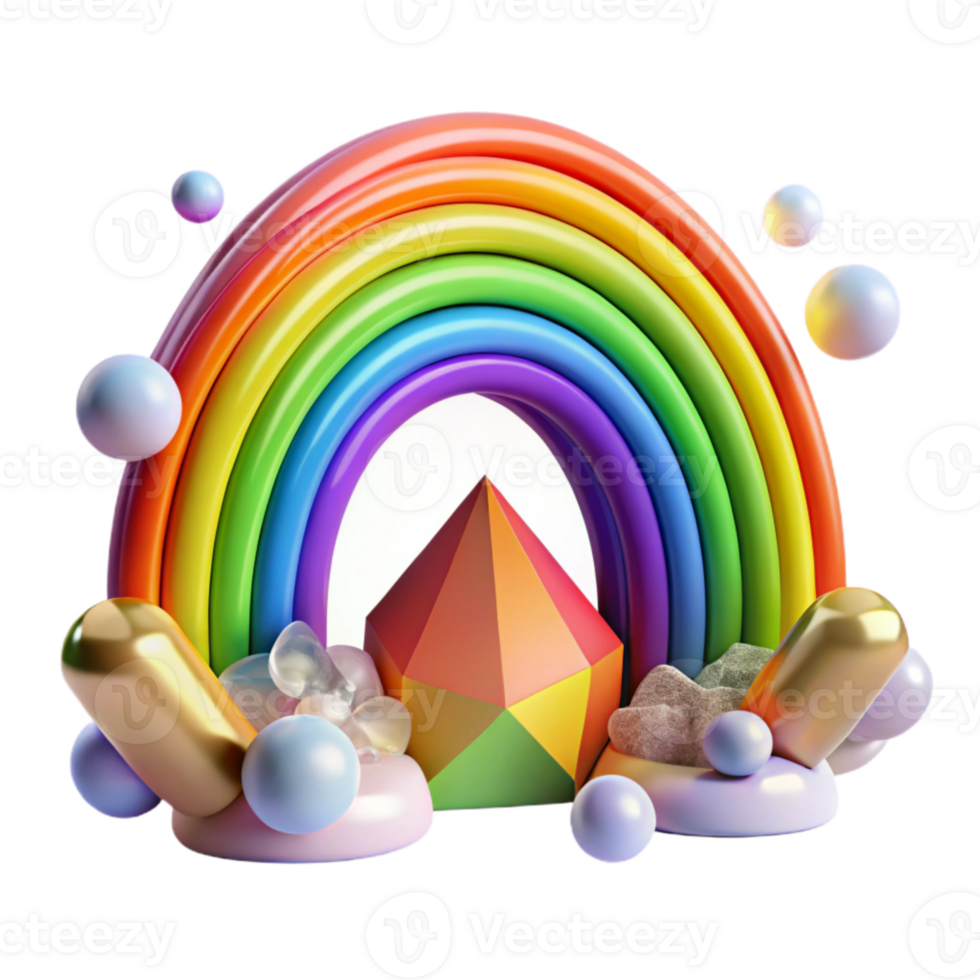 magnificent vintage Colorful Rainbow Arc in Sky Isolated Transparent Background high resolution png