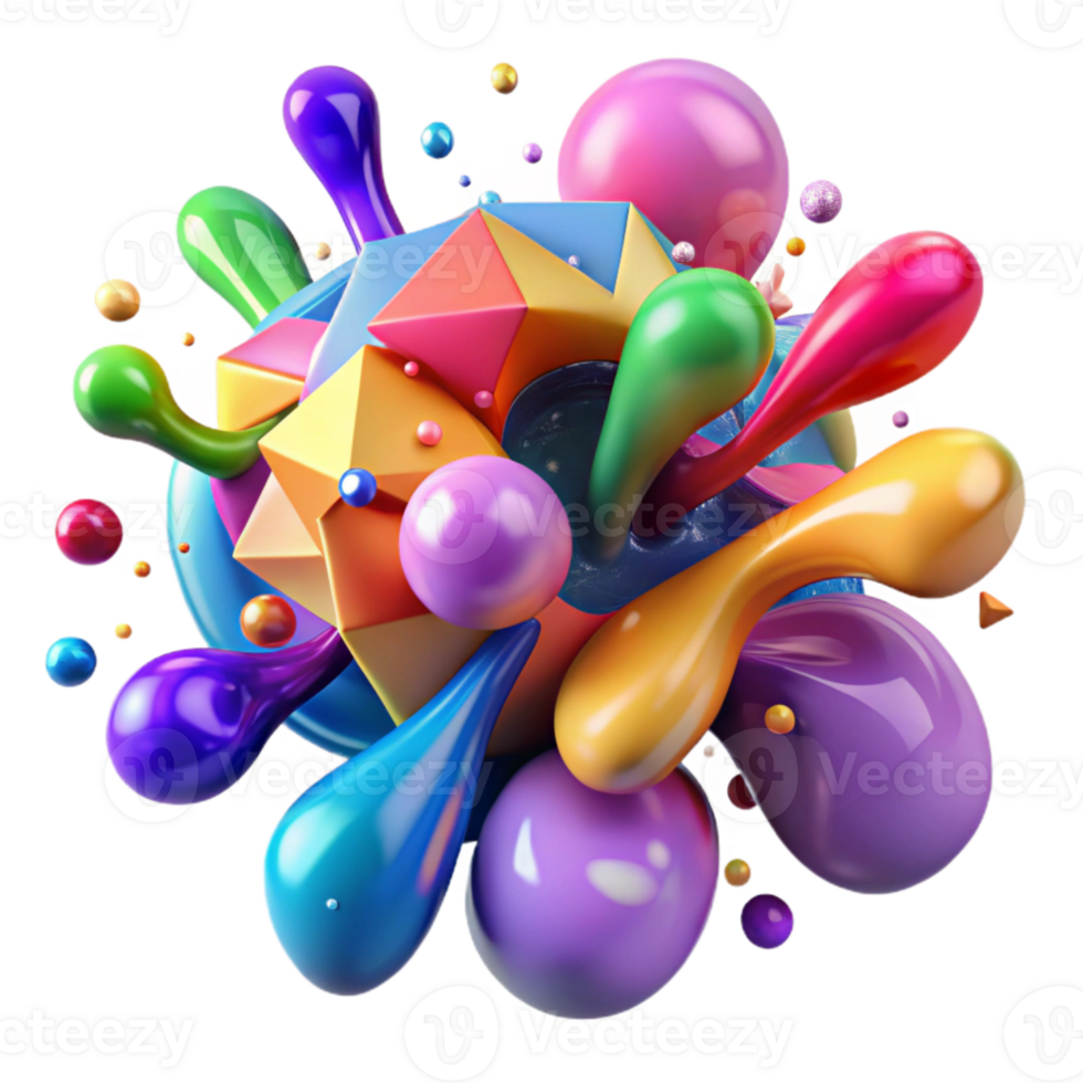 extraordinary modern Colorful Splatter Harmony of Chaos Isolated Element png