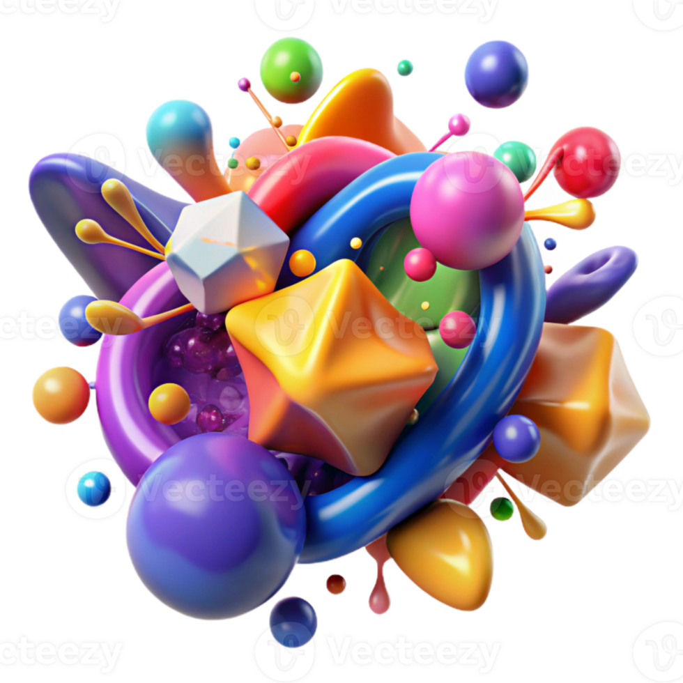 extraordinary artistic Colorful Splatter Harmony of Chaos Isolated Element premium png