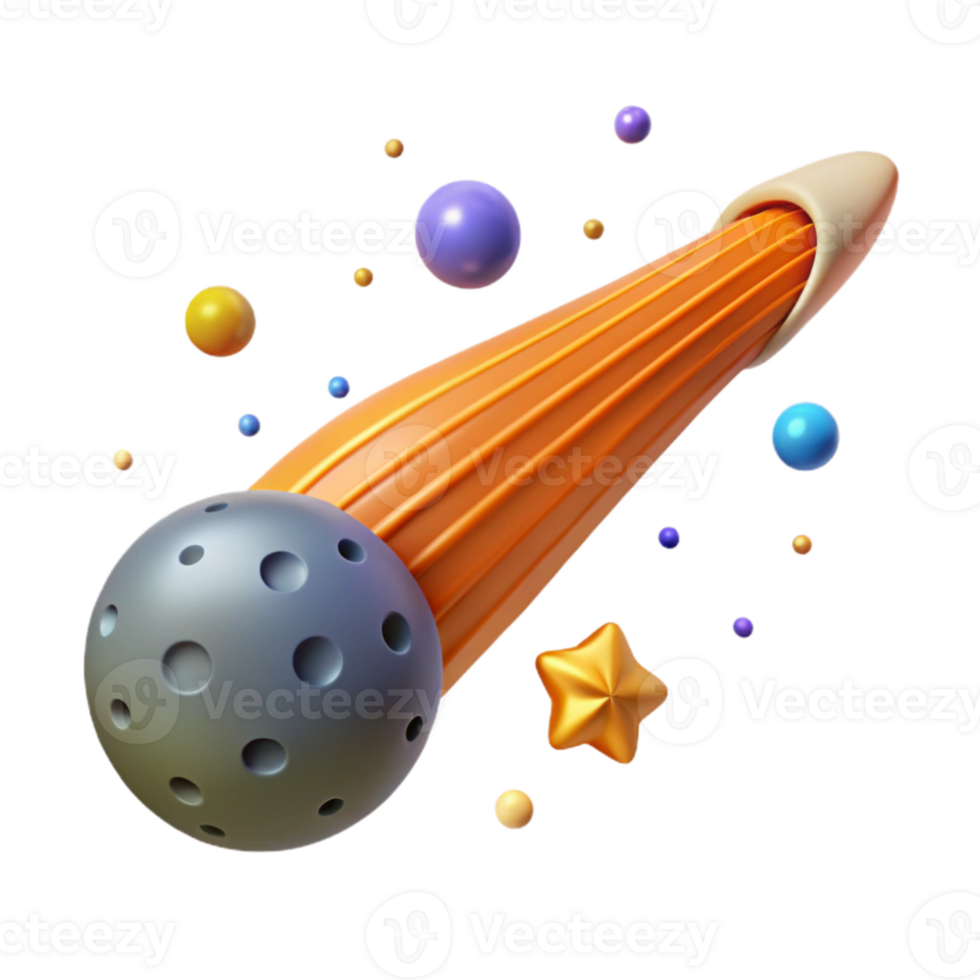 dramatic classic Comet Streaking Across Sky Cutout with Bright Tail high resolution png