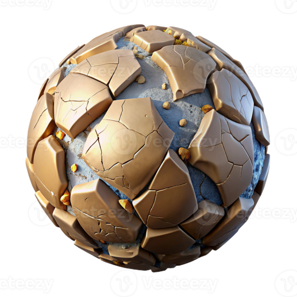 serene vintage Cracked Earth Texture Top View Isolated Element professional png