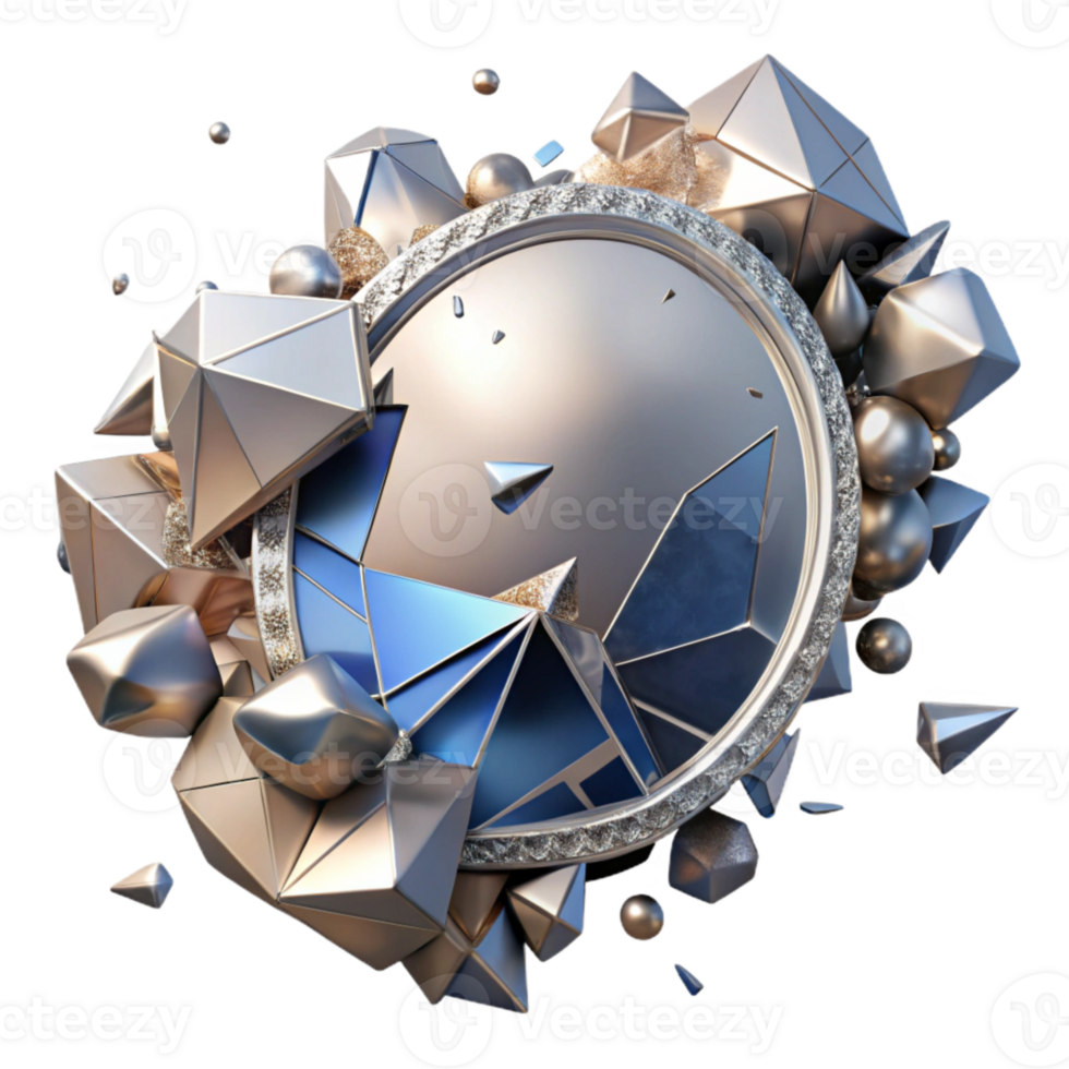 impressive vintage Cracked Mirror with Shattered Pieces Isolated high resolution png