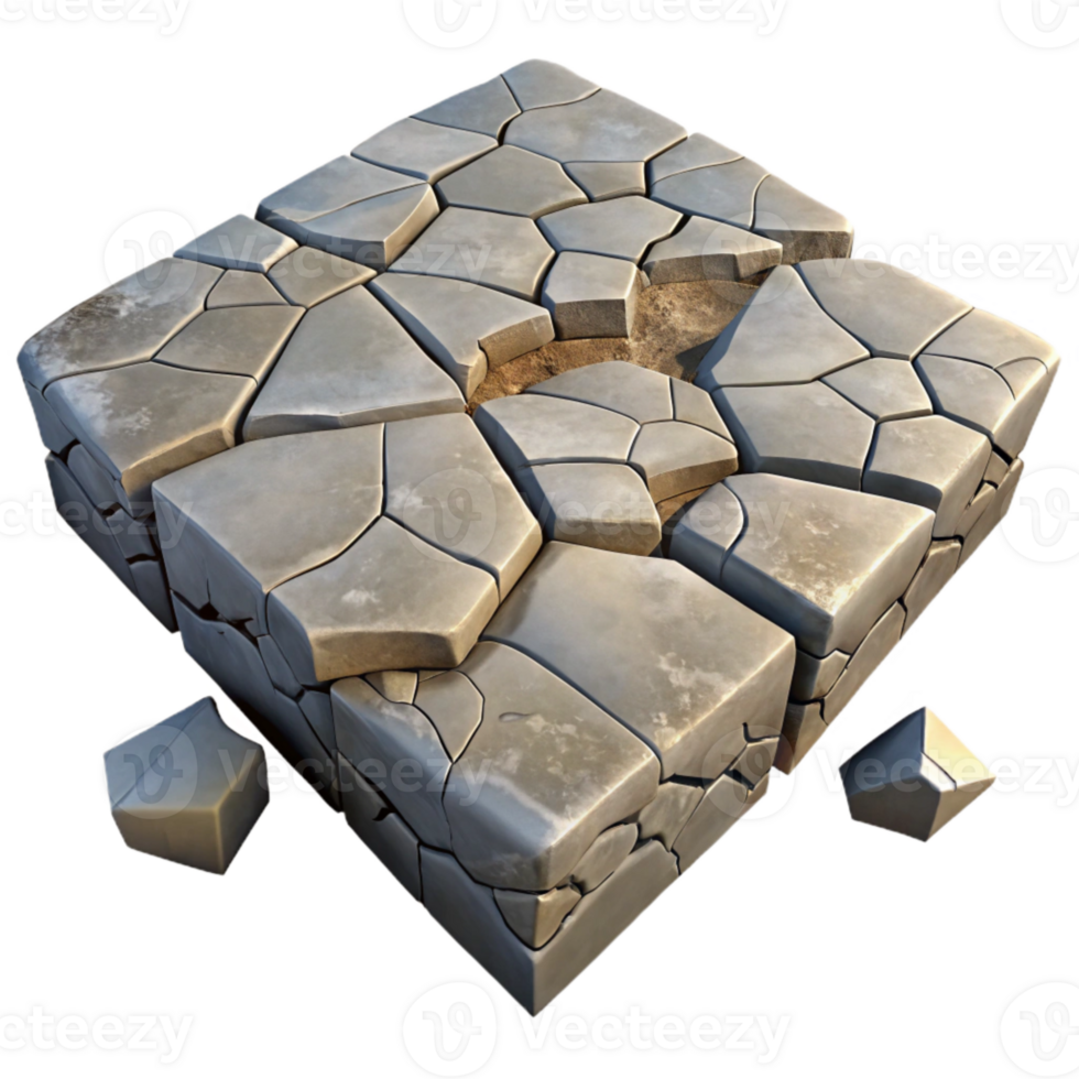 vibrant traditional Cracked Pavement Texture Isolated Element exclusive png