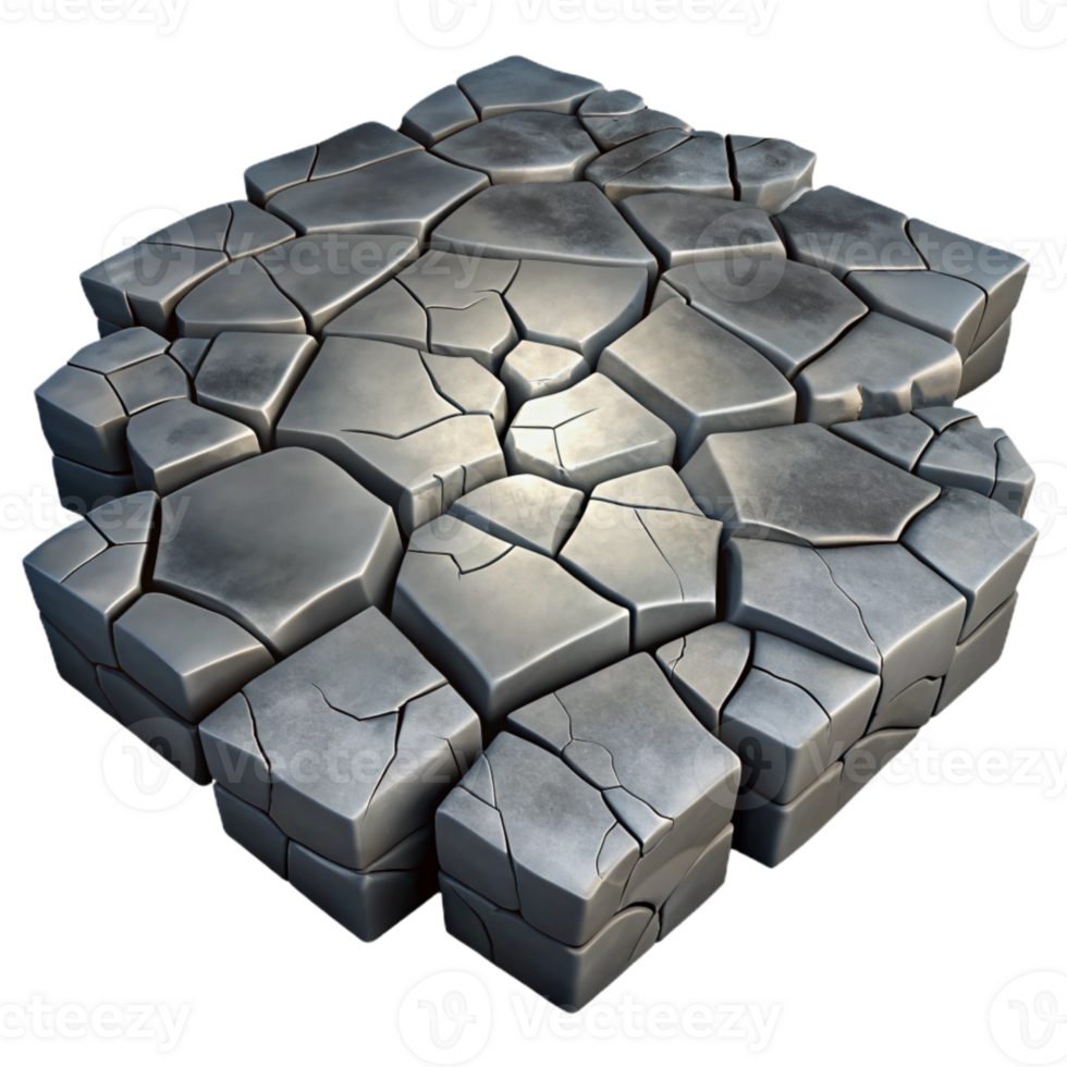 elegant vintage Cracked Pavement Texture Grey Hues Isolated detailed png