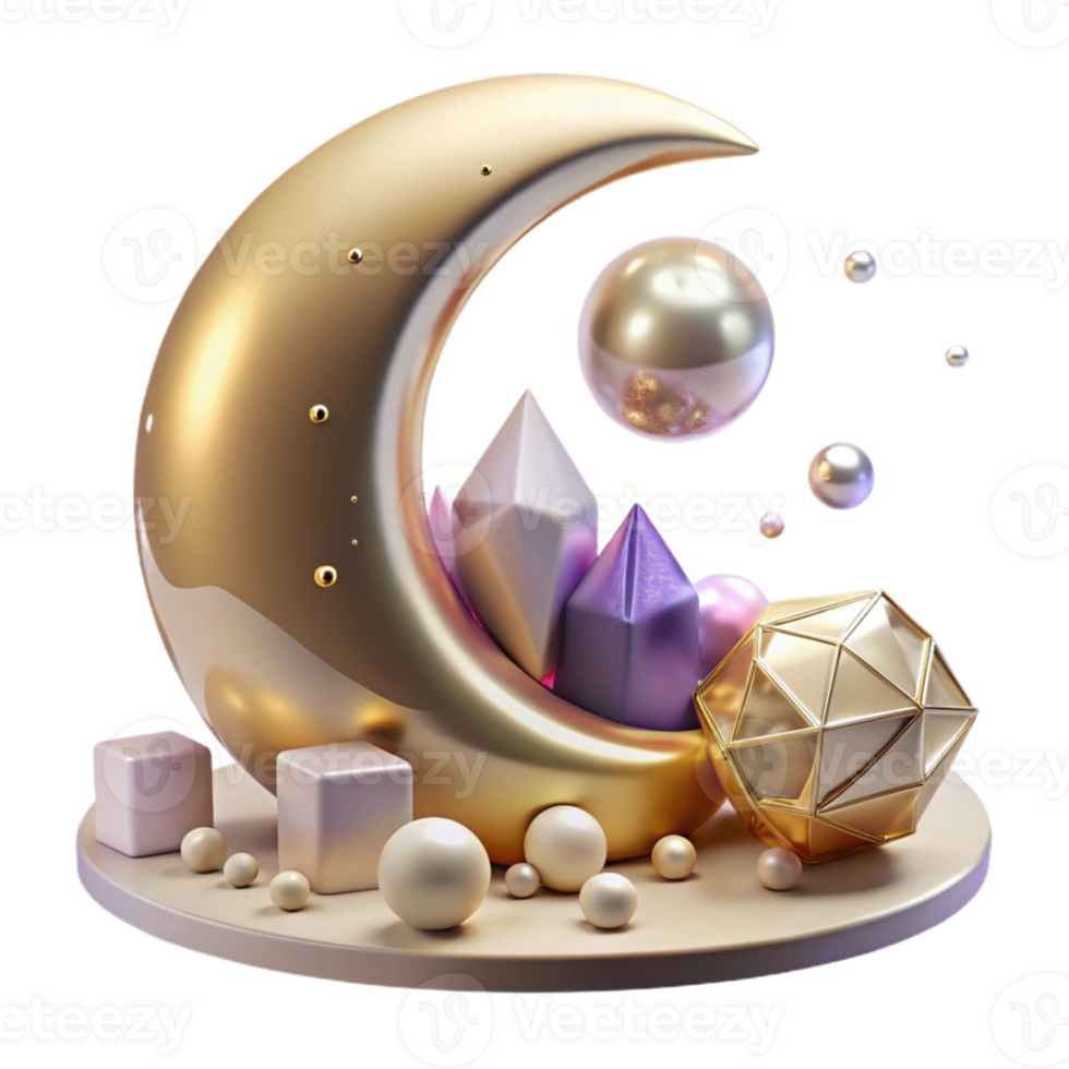 stunning artistic Crescent Moon Transparent Background with Soft Glow professional png