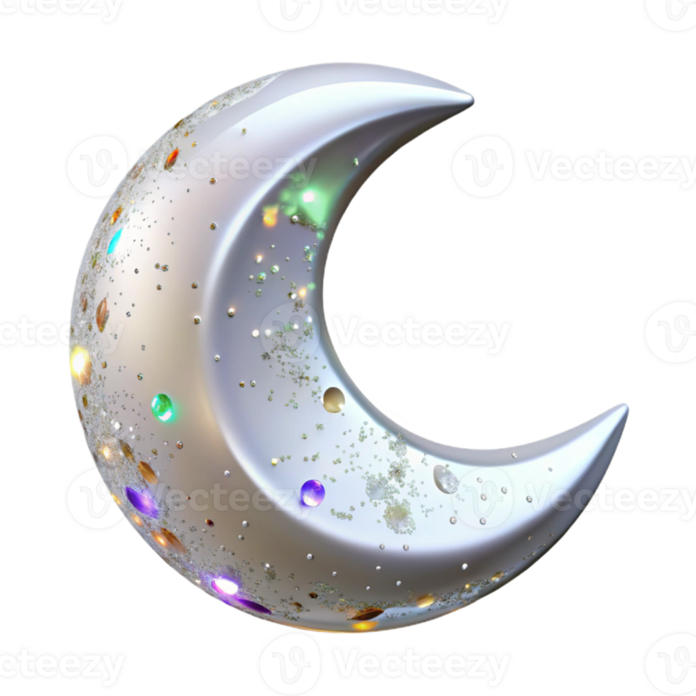 dramatic artistic Crescent Moon Thin Silver Shape Transparent genuine png