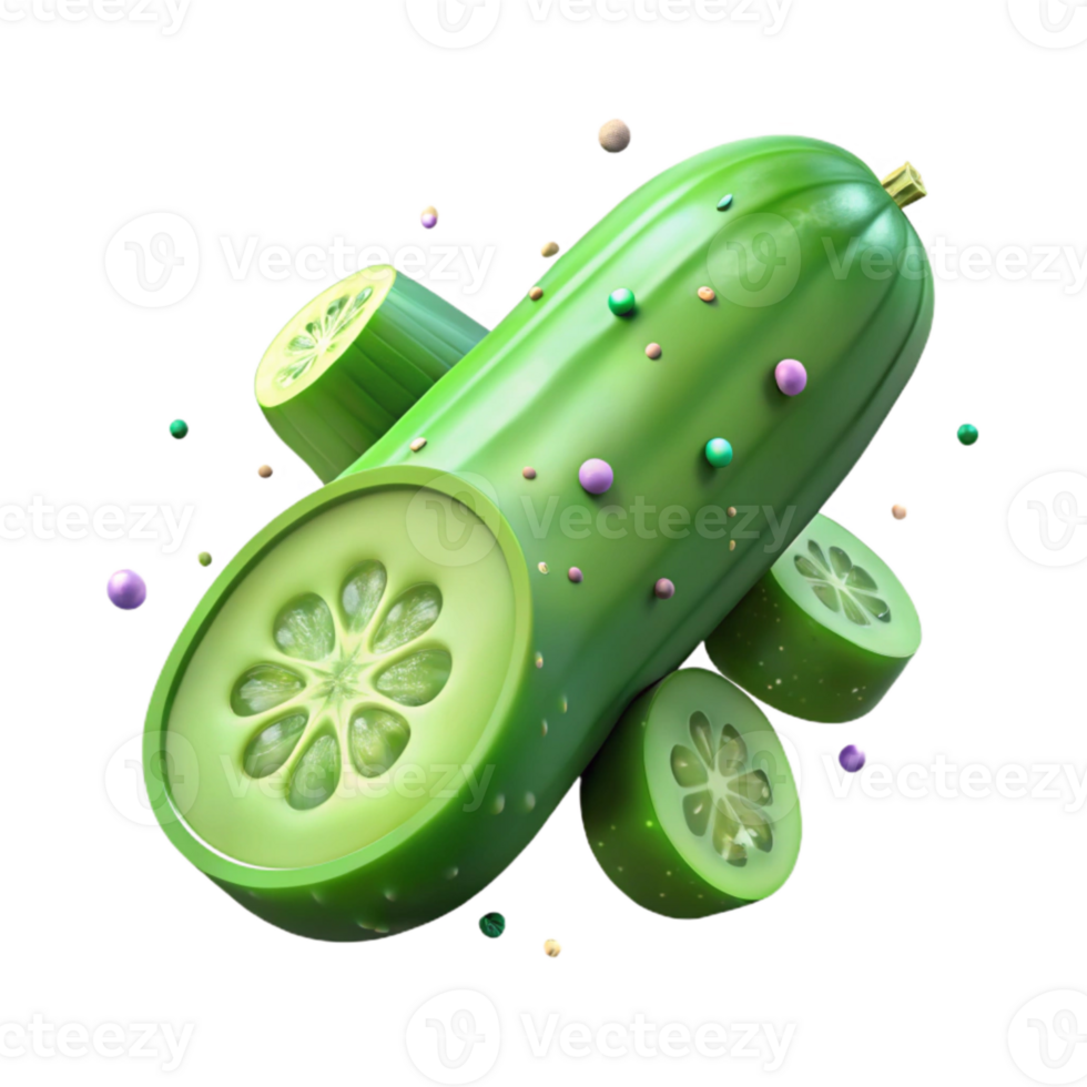 serene contemporary Cucumber Sliced Green Isolated Element high quality png