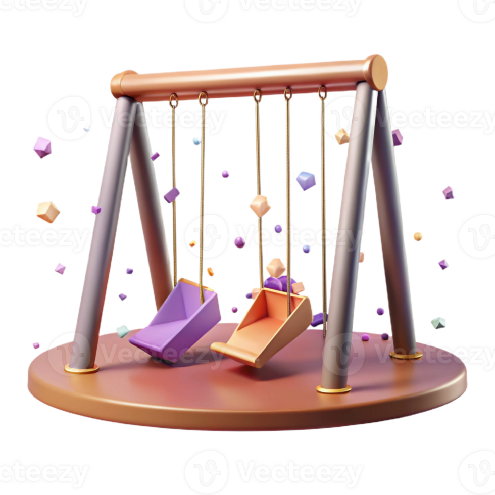 beautiful rustic Empty Swing Set in Playground Isolated original png