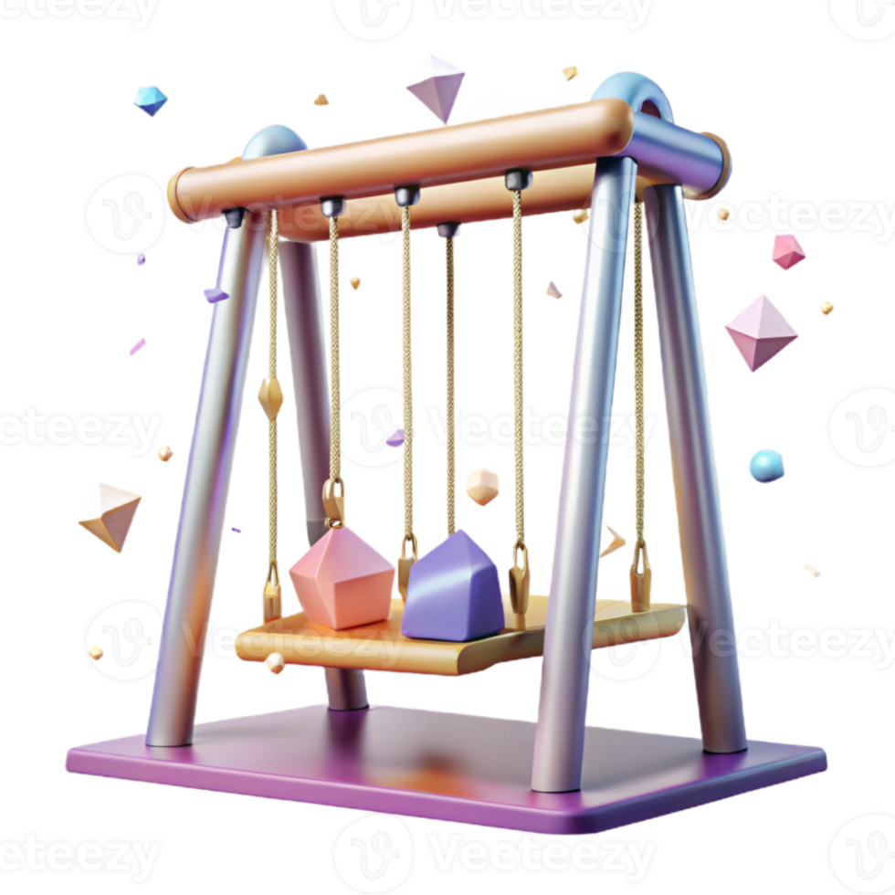 elegant classic Empty Swing Set in Playground Isolated high quality png