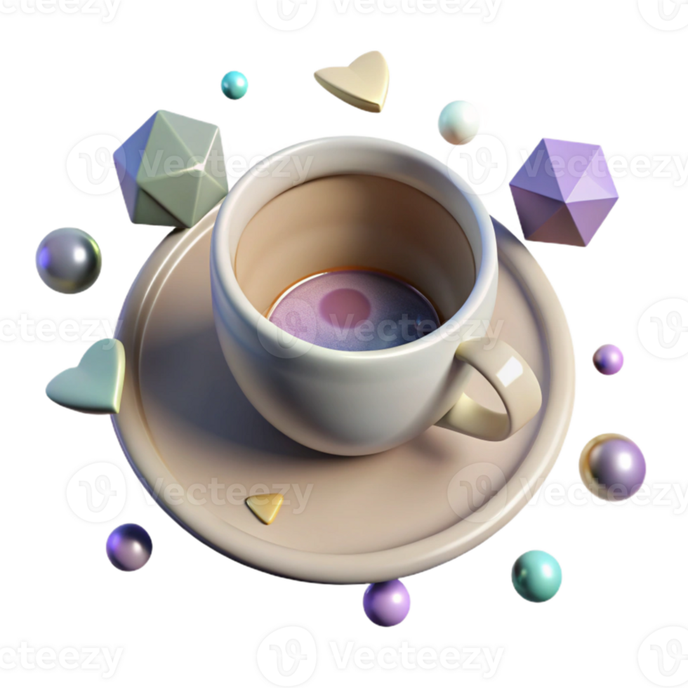 stunning modern Empty Teacup Top Down View Isolated Element high resolution png