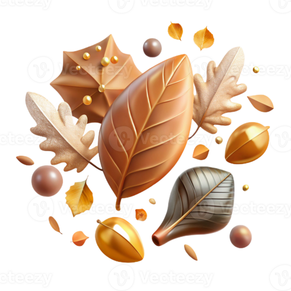 dramatic modern Falling Leaves Autumn Border Transparent Background high quality png