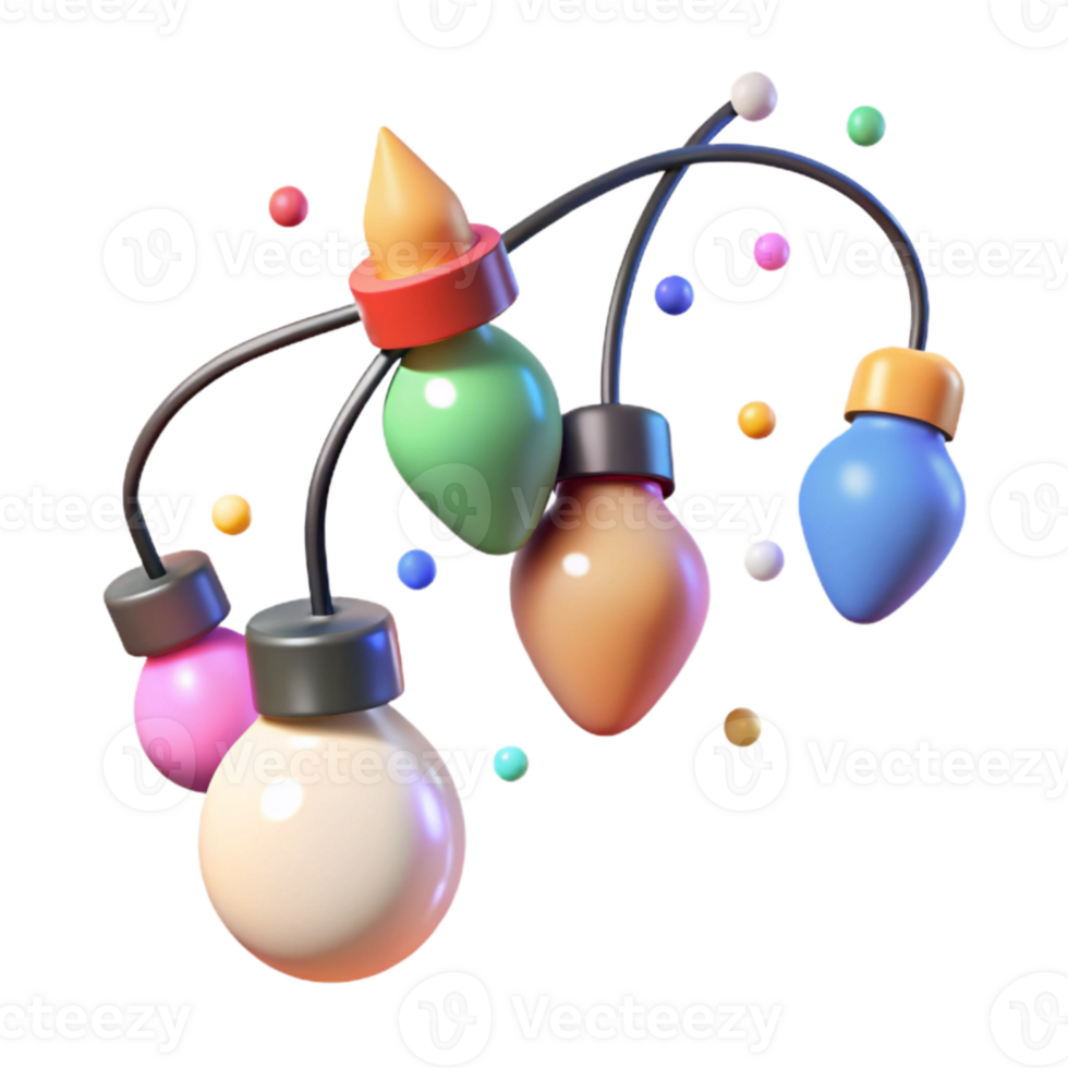 extraordinary classic Festive Light Strings with Glowing Bulbs Cutout exclusive png