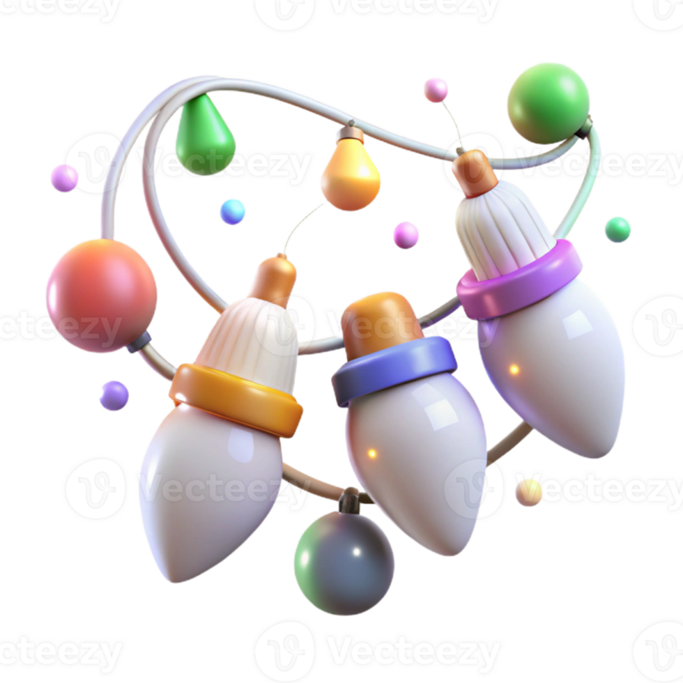 wonderful traditional Festive Light Strings with Glowing Bulbs Cutout png