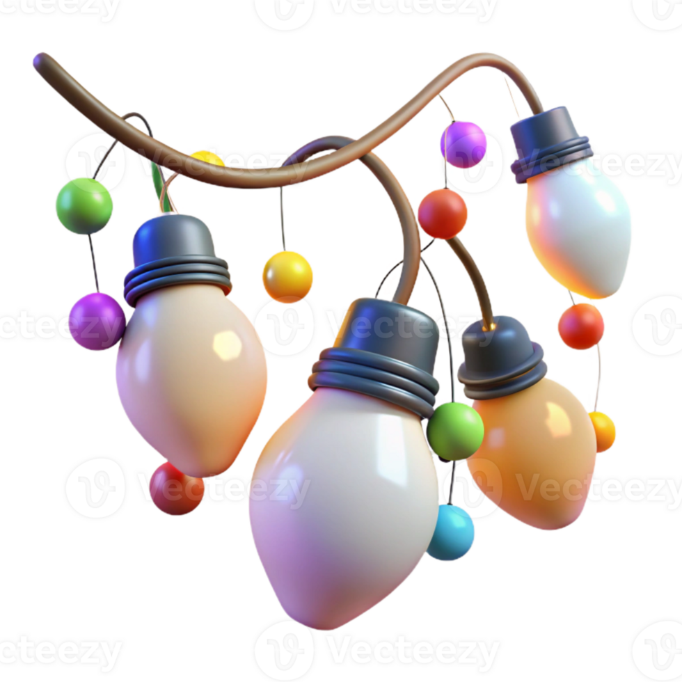 magnificent rustic Festive Light Strings with Glowing Bulbs Cutout premium png