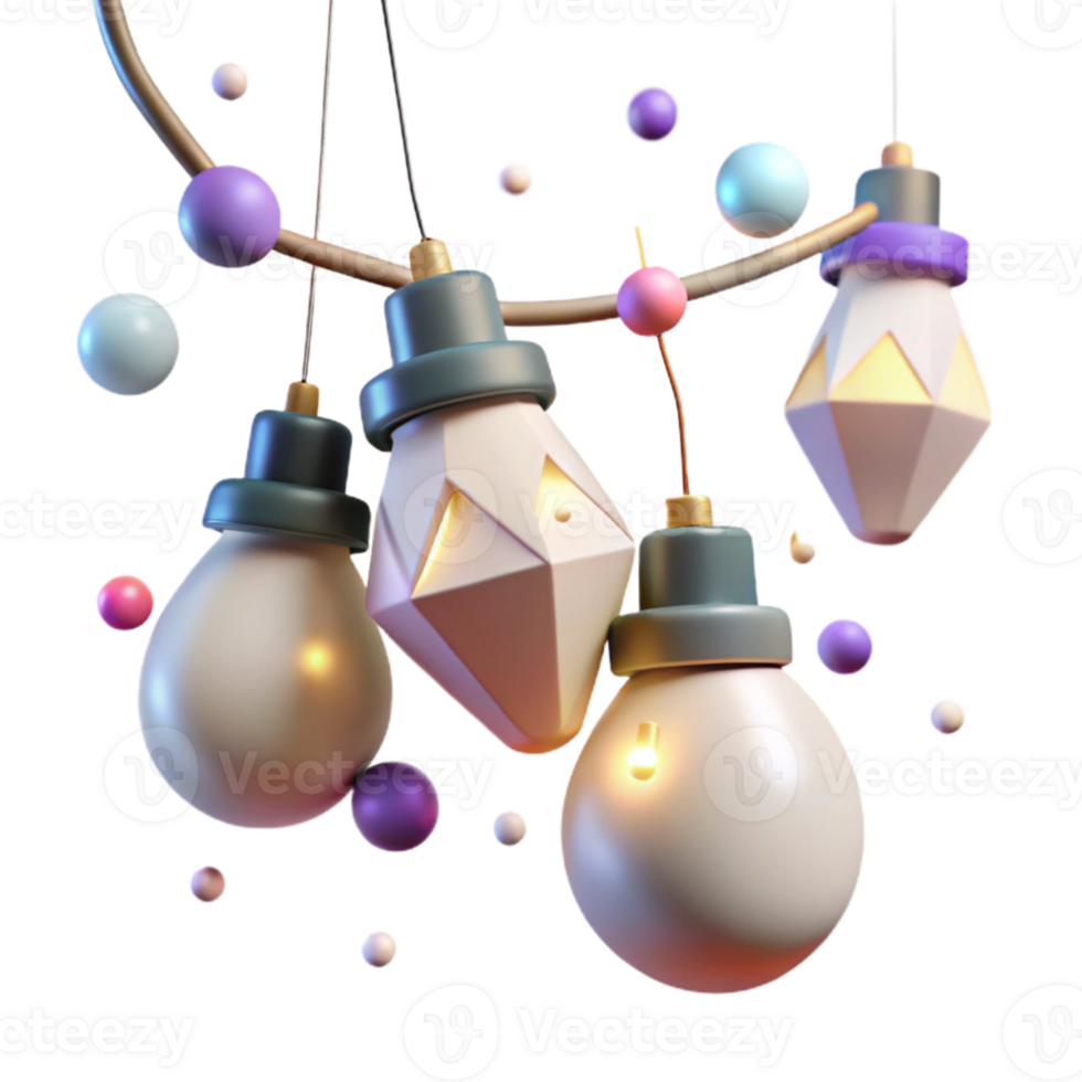 stunning artistic Festive Light Strings with Glowing Bulbs Cutout high resolution png