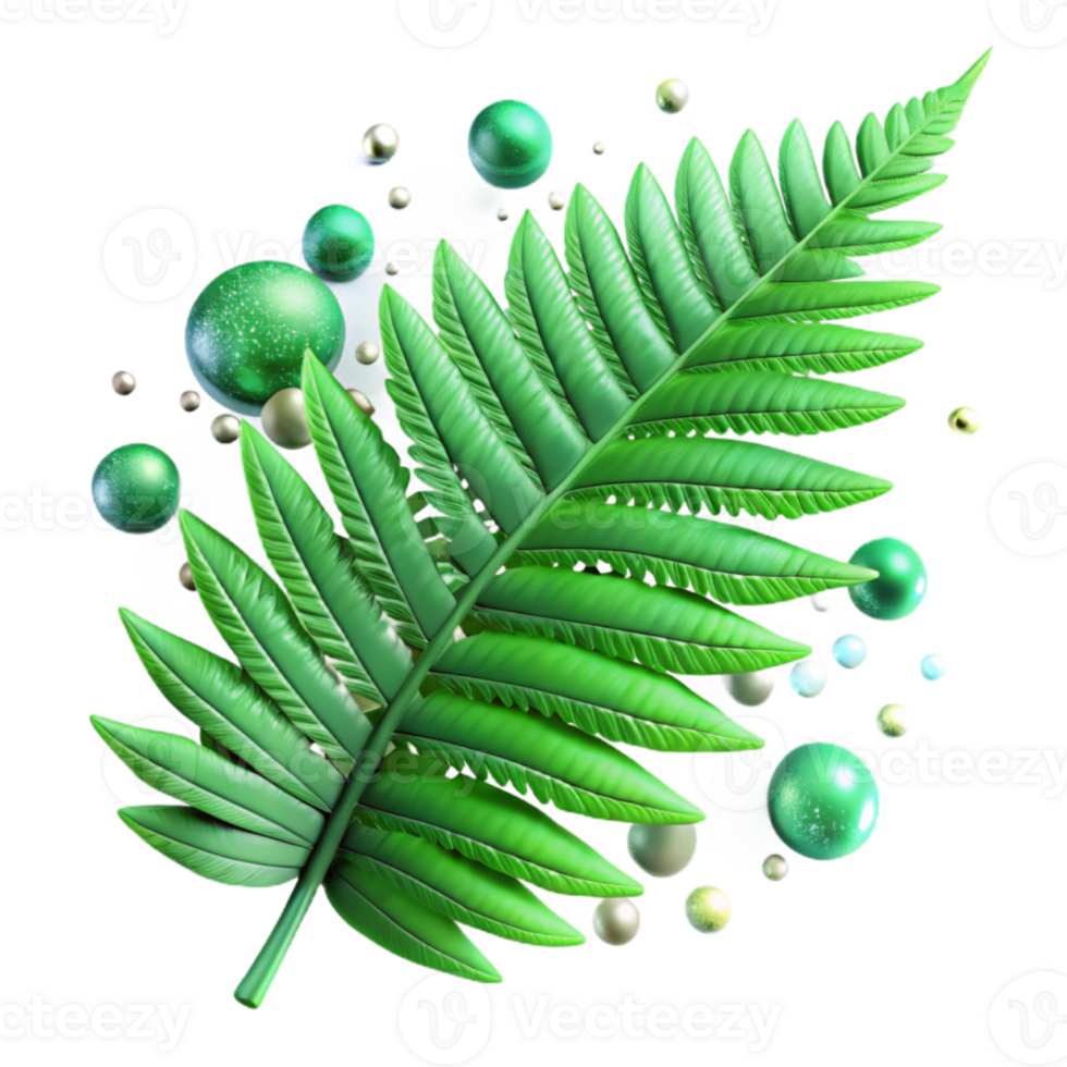 stunning classic Fern Frond Green Detailed Texture Transparent Background high quality png